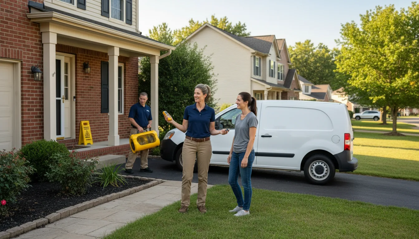 Residential water damage restoration in Erick, OK
